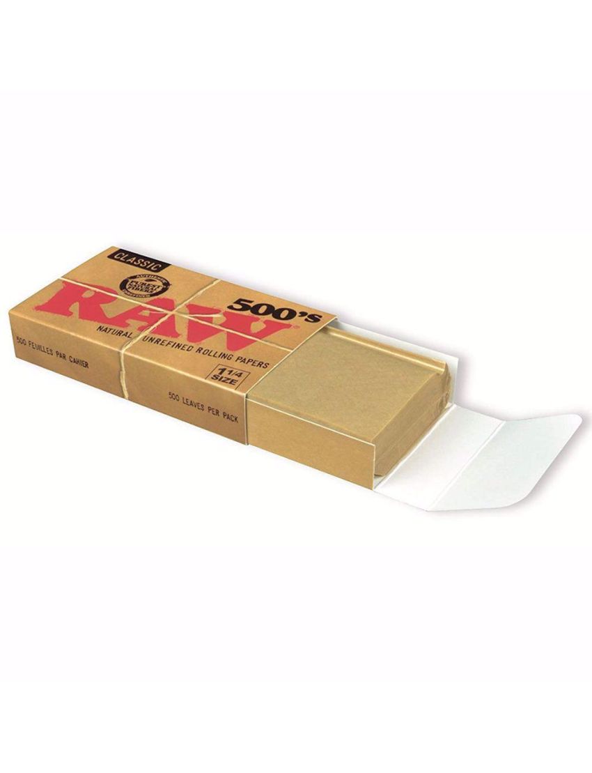 RAW CLASSIC PAPER 1 1/4 500 BLOCK - 20 CT