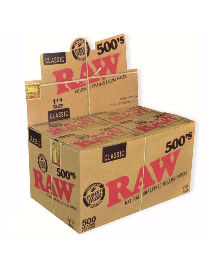 RAW CLASSIC PAPER 1 1/4 500 BLOCK - 20 CT