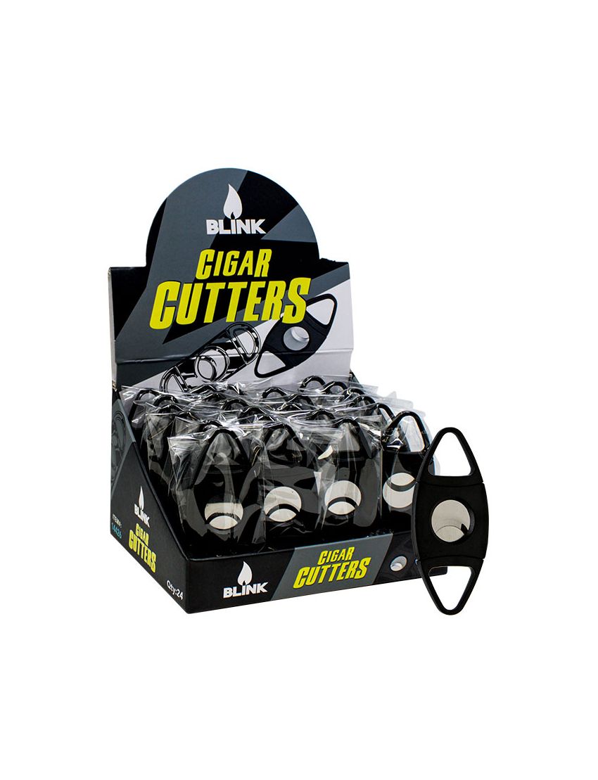 BLINK PLASTIC BLACK CIGAR CUTTER 24 CT (TRIANGULAR)