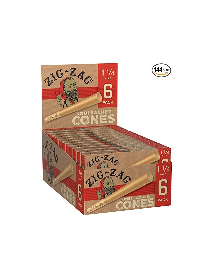 ZIG ZAG PAPER CONE UNBLEACHED 1 1/4 SIZE - 6/24