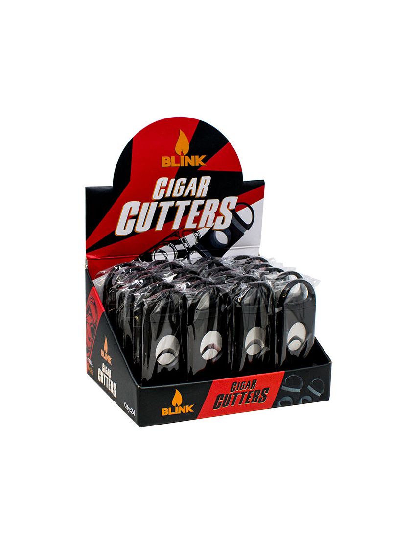 BLINK PLASTIC BLACK CIGAR CUTTER 24 CT (ROUND)