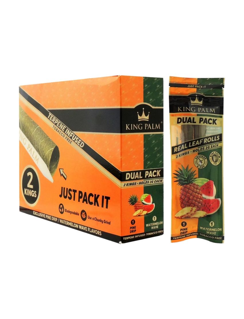 KING PALM KING SIZE DUAL 2 PACK - PINE DRIP / WATERMELON WAVE