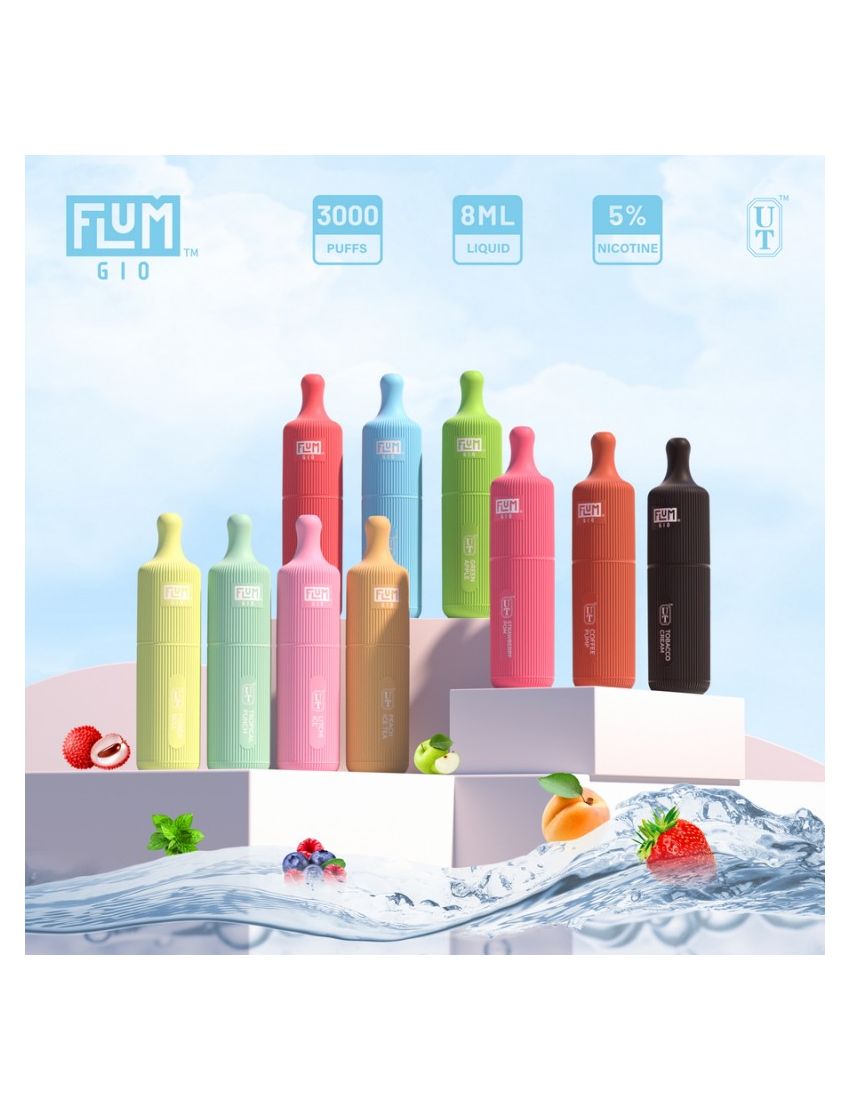 FLUM GIO 5% DISPOSABLE DEVICE - 3000 PUFFS - 10 PACK