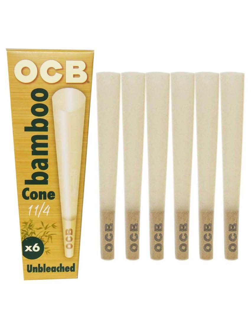 OCB BAMBOO CONE 1 1/4 6 PACK