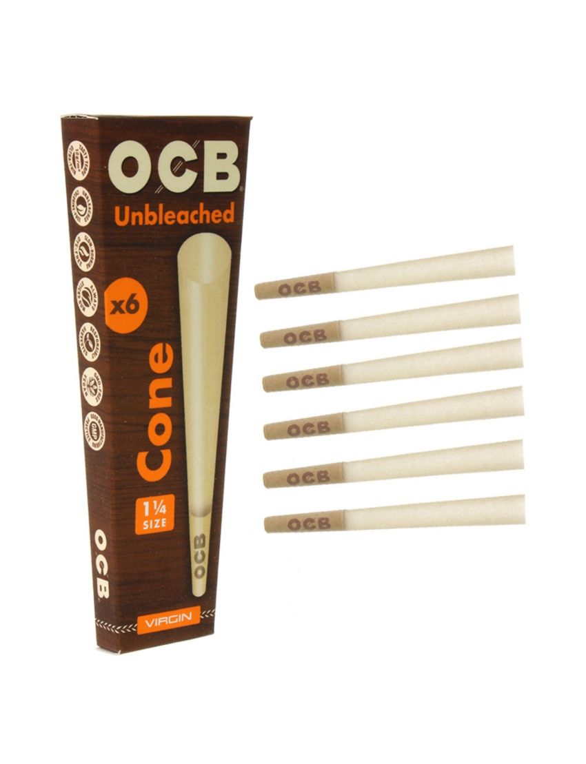 OCB VIRGIN CONE 1 1/4 6 PACK