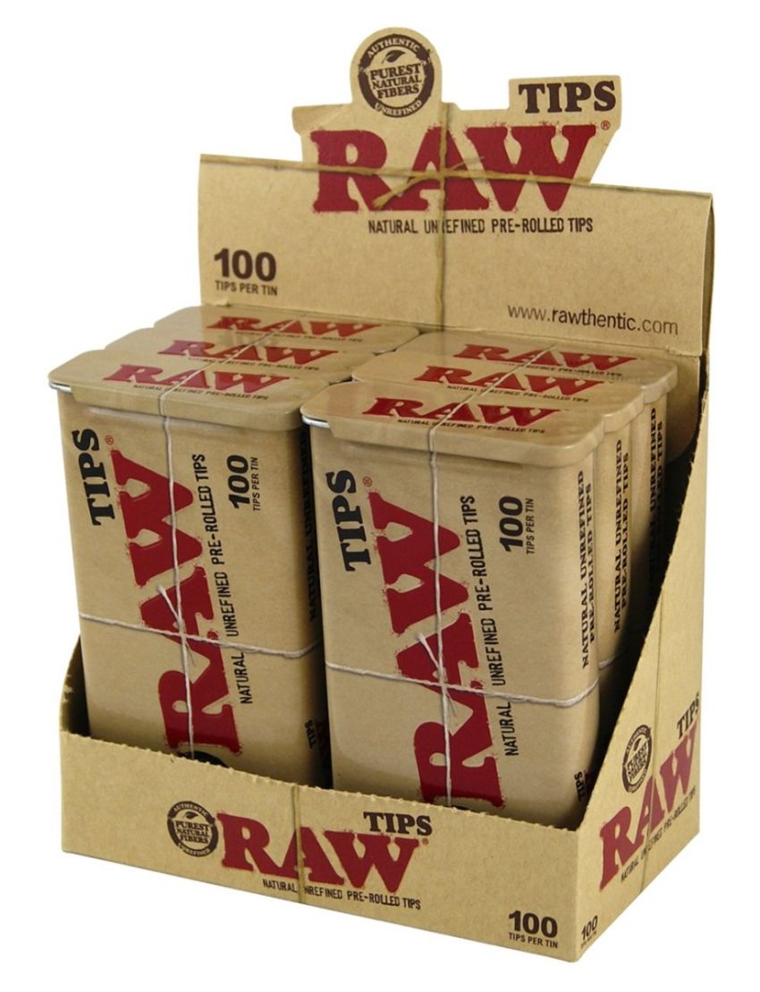 RAW TIPS PRE ROLLED TIN 6/ 100 CT