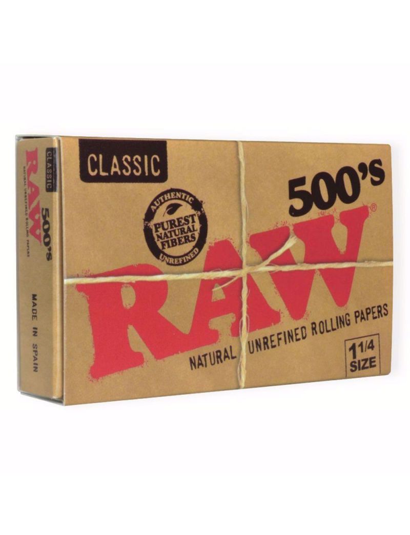 RAW CLASSIC PAPER 1 1/4 500 BLOCK - 20 CT