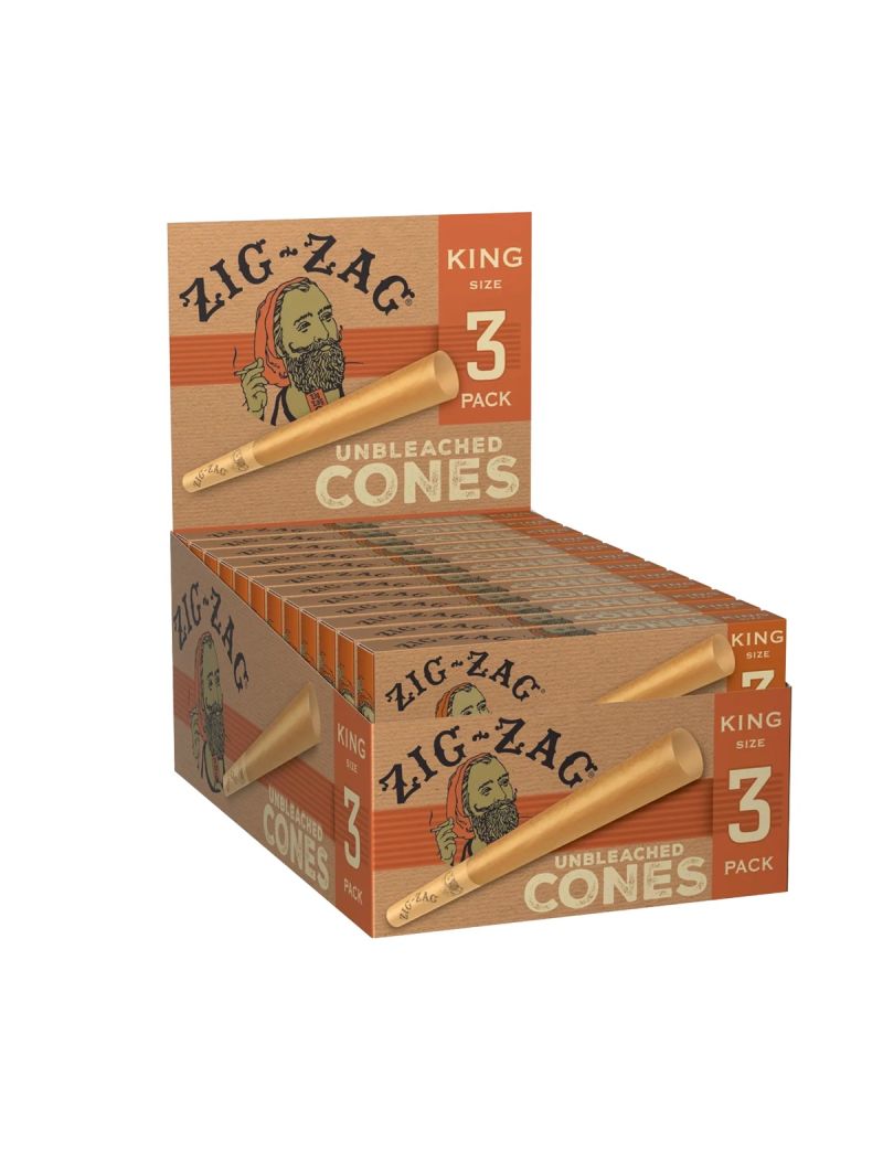 ZIG ZAG PAPER CONE UNBLEACHED KING SIZE 3/24