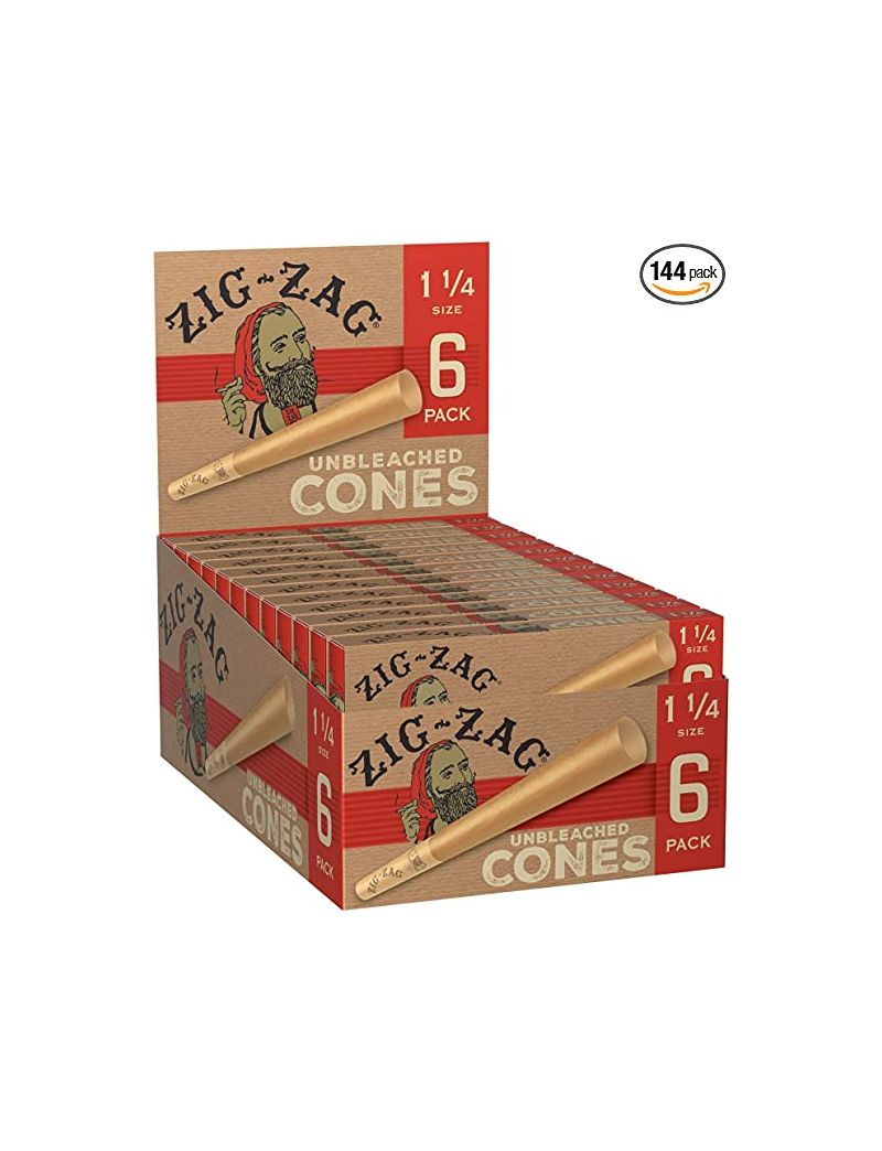 ZIG ZAG PAPER CONE UNBLEACHED 1 1/4 SIZE - 6/24