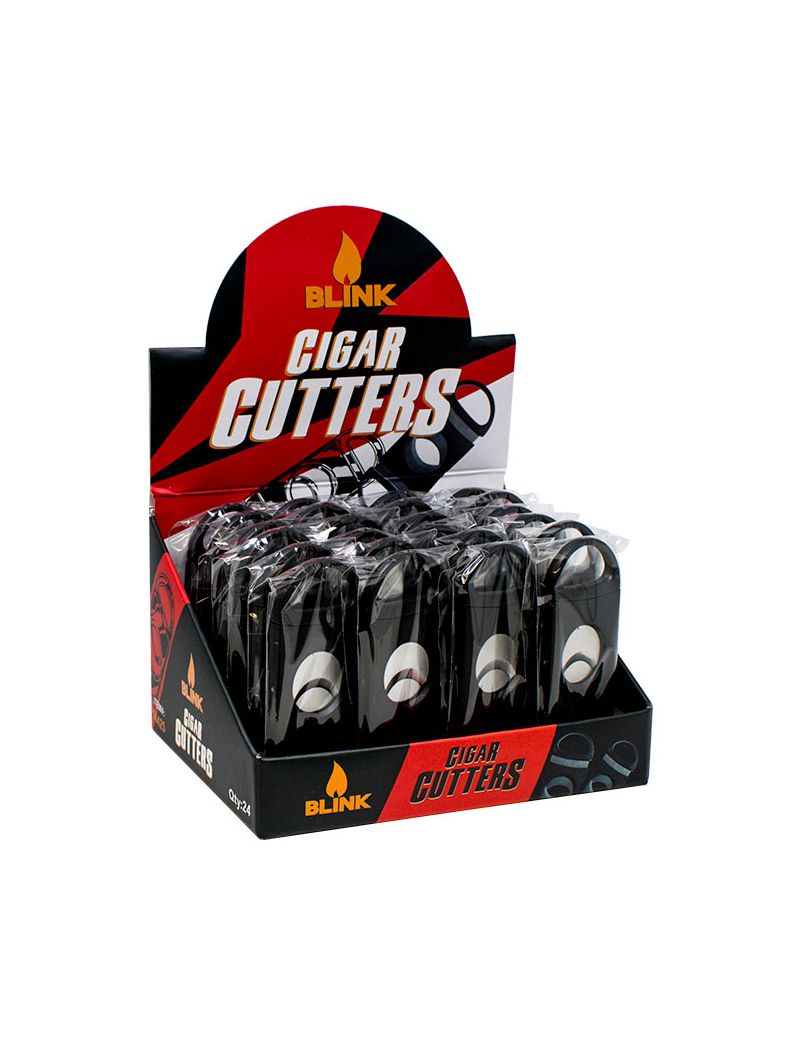 BLINK PLASTIC BLACK CIGAR CUTTER 24 CT (ROUND)