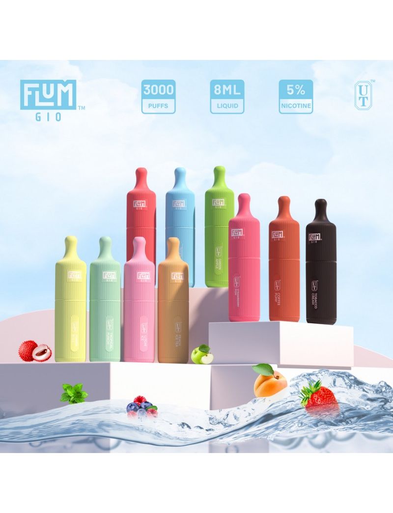 FLUM GIO 5% DISPOSABLE DEVICE - 3000 PUFFS - 10 PACK