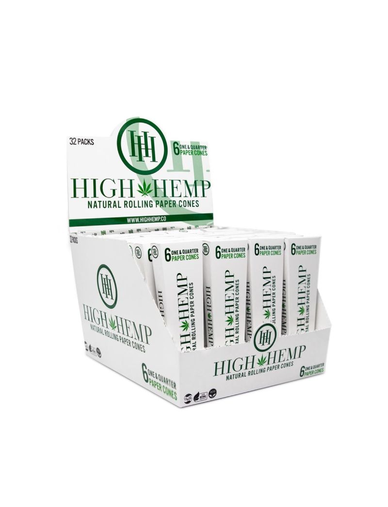 HIGH HEMP ORIGINAL PAPER CONE 1 1/4 6 CT