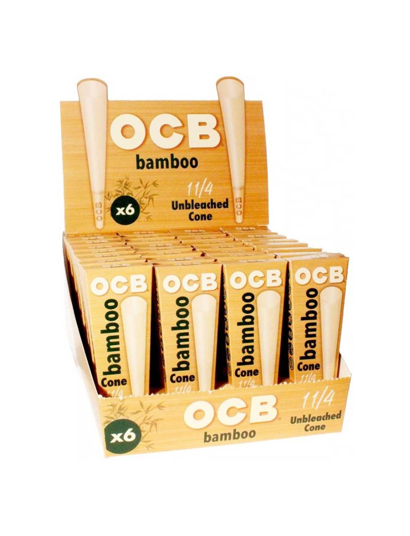 OCB BAMBOO CONE 1 1/4 6 PACK