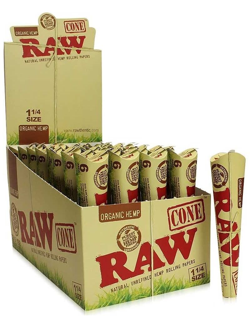 RAW CONE ORGANIC 1 1/4 - 32 PACK OF 6